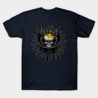 skull with wings and crow T-Shirt